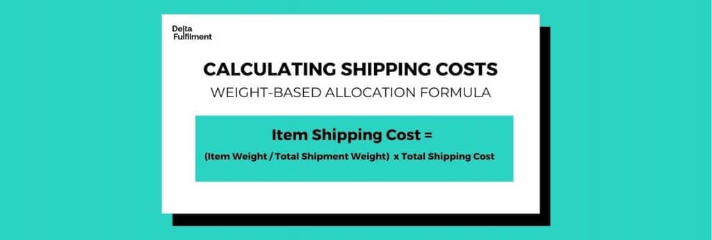 How to Calculate Shipping Costs: Formula & Tips to Reduce Them Item Shipping Cost = (Item Weight / Total Shipment Weight) x Total Shipping Cost